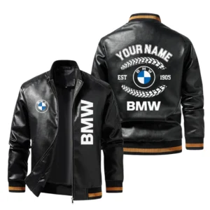 Vintage BMW Exclusive Logo Jacket Est 1905, Classic Ribbed Collar and Striped Cuffs, Custom Name HIDI220225Y12LJ93BMW