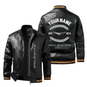 Vintage Honda Gold Wing Exclusive Logo Jacket Est 1974, Classic Ribbed Collar and Striped Cuffs, Custom Name HIDI270225Y12LJ93HGW