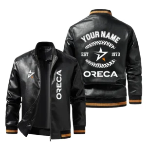 Vintage Oreca Racing Team Exclusive Logo Jacket Est 1973, Classic Ribbed Collar and Striped Cuffs, Custom Name HIDI280225Y12LJ93ORT