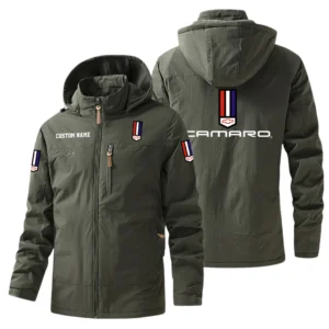 Chevrolet Camaro Windbreaker Jacket Hooded, Warm Lining Waterproof Outdoor Running Jacket For Men, Custom Name HIHI240225Y17WO88CHC