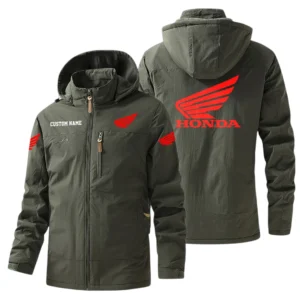 Honda Motor Windbreaker Jacket Hooded, Warm Lining Waterproof Outdoor Running Jacket For Men, Custom Name HIHI240225Y17WO88HOM