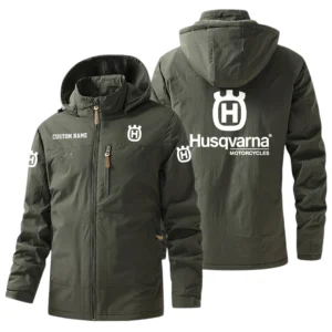 Husqvarna Motorcycles Windbreaker Jacket Hooded, Warm Lining Waterproof Outdoor Running Jacket For Men, Custom Name HIHI270225Y17WO88HUM