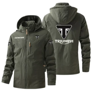 Triumph Motorcycles Windbreaker Jacket Hooded, Warm Lining Waterproof Outdoor Running Jacket For Men, Custom Name HIHI270225Y17WO88TRM