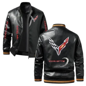 Vintage Corvette Exclusive Logo Jacket, Classic Ribbed Collar and Striped Cuffs, Custom Name TN21032025Y12LJ93CT1COR