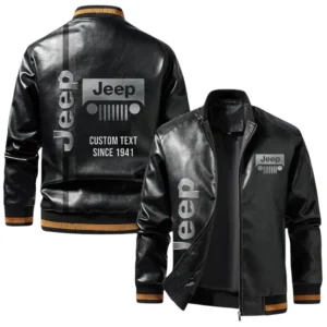 Vintage Jeep Exclusive Logo Jacket, Classic Ribbed Collar and Striped Cuffs, Custom Name TN21032025Y12LJ93CT3JEE