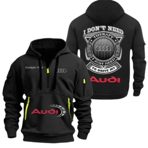 Audi Half Zip Hoodie, Sports Hooded Multi-Pockets, Custom Name TN260325Y25QZ2HRCT2AUD