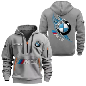 BMW M Motorsport Racing Half Zip Hoodie, Sports Hooded Multi-Pockets, Custom Name TN250325Y25QZ2HCT7BMM