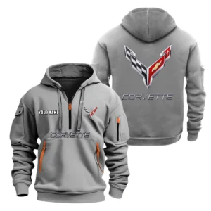 Chevrolet Corvette Half Zip Hoodie, Sports Hooded Multi-Pockets, Custom Name TN0030325Y25QZ2HCT2COR
