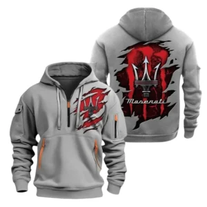 Maserati Half Zip Hoodie, Sports Hooded Multi-Pockets TN070325Y25QZ2HCT2MAS
