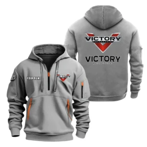 Victory Motorcycles Half Zip Hoodie, Sports Hooded Multi-Pockets, Custom Name TN100325Y25QZ2HCT1VIM