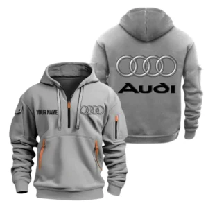 Audi Half Zip Hoodie, Sports Hooded Multi-Pockets, Custom Name TN100325Y25QZ2HCT2AUD