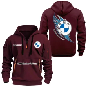 BMW Sauber F1 Team Half Zip Hoodie, Sports Hooded Multi-Pockets, Custom Name TN260325Y25QZ2HRCT1BST