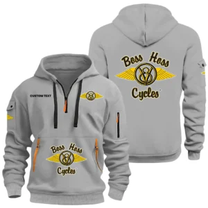 Boss Hoss Cycles Half Zip Hoodie, Sports Hooded Multi-Pockets, Custom Name HIDI050325Y25QZ2HBHC