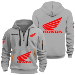 Honda Motor Half Zip Hoodie, Sports Hooded Multi-Pockets, Custom Name HIDI050325Y25QZ2HHOM