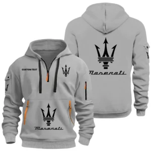 Maserati Half Zip Hoodie, Sports Hooded Multi-Pockets, Custom Name HIDI050325Y25QZ2HMAS