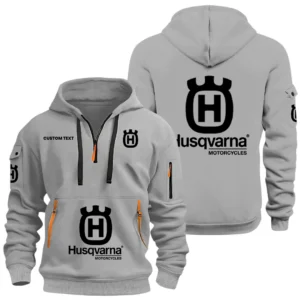 Husqvarna Motorcycles Half Zip Hoodie, Sports Hooded Multi-Pockets, Custom Name HIDI060325Y25QZ2HHUM