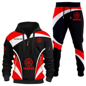 Yamaha Motor Half Zip Hoodie x Long Pants Set All-over Print, Custom Name HIDI150325Y26QZ3HYAM
