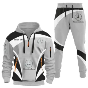 Mercedes-Benz Half Zip Hoodie x Long Pants Set All-over Print, Custom Name HIDI130325Y26QZ3HMEB