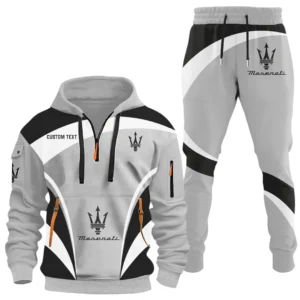 Maserati Half Zip Hoodie x Long Pants Set All-over Print, Custom Name HIDI140325Y26QZ3HMAS
