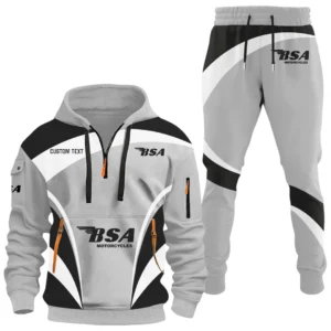 BSA Motorcycles Half Zip Hoodie x Long Pants Set All-over Print, Custom Name HIDI150325Y26QZ3HBSA