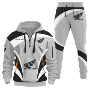 Honda Motor Half Zip Hoodie x Long Pants Set All-over Print, Custom Name HIDI150325Y26QZ3HHOM