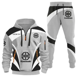 Kawasaki Motors Half Zip Hoodie x Long Pants Set All-over Print, Custom Name HIDI150325Y26QZ3HKAM