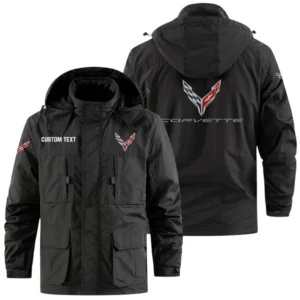 Corvette Exclusive Logo Windbreaker Jacket Hooded Detachable, Outdoor Jacket Multi Pocket, Custom Name HIDI170325Y26WMPCOR