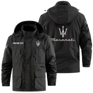 Maserati Exclusive Logo Windbreaker Jacket Hooded Detachable, Outdoor Jacket Multi Pocket, Custom Name HIDI180325Y26WMPMAS