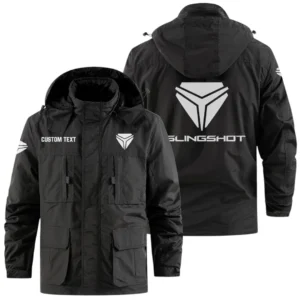 Slingshot Exclusive Logo Windbreaker Jacket Hooded Detachable, Outdoor Jacket Multi Pocket, Custom Name HIDI180325Y26WMPSLS