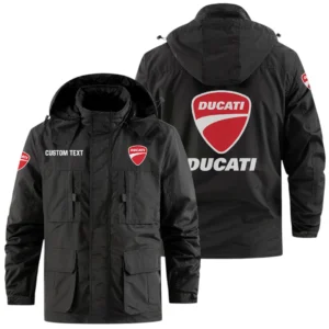 Ducati Motor Holding Exclusive Logo Windbreaker Jacket Hooded Detachable, Outdoor Jacket Multi Pocket, Custom Name HIDI190325Y26WMPDMH