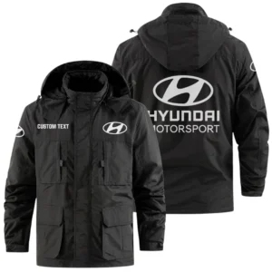 Hyundai Motorsport Racing Exclusive Logo Windbreaker Jacket Hooded Detachable, Outdoor Jacket Multi Pocket, Custom Name HIDI190325Y26WMPHYM