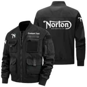 Norton Motorcycle Exclusive Logo Jacket x Baseball Collar Style Multiple Pockets Men’s Hiking Outdoor Jacket Custom Name HIHI180325Y40JCXNOM