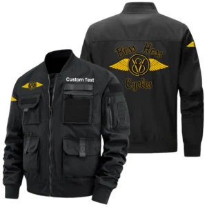 Boss Hoss Cycles Exclusive Logo Jacket x Baseball Collar Style Multiple Pockets Men’s Hiking Outdoor Jacket Custom Name HIHI190325Y40JCXBHC