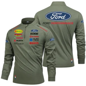 Ford Performance Racing Limited 2025 Long Sleeve Shirt, Stand Collar Quarter Zip-up HIDI240325Y49LMT05FOP