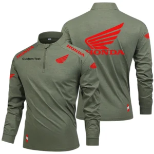 Honda Motor Limited 2025 Long Sleeve Shirt, Stand Collar Quarter Zip-up HIDI270325Y49LMT05HOM