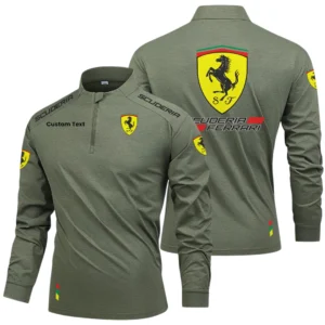 Scuderia Ferrari Limited 2025 Long Sleeve Shirt, Stand Collar Quarter Zip-up HIDI270325Y49LMT05SCF