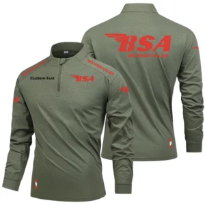 BSA Motorcycles Limited 2025 Long Sleeve Shirt, Stand Collar Quarter Zip-up HIDI280325Y49LMT05BSA
