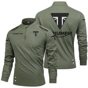 Triumph Motorcycles Limited 2025 Long Sleeve Shirt, Stand Collar Quarter Zip-up HIDI280325Y49LMT05TRM