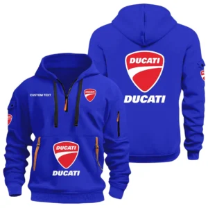 Ducati Motor Holding Half Zip Hoodie, Sports Hooded Multi-Pocket, Custom Name HIDI050325Y25QZ2HDMH