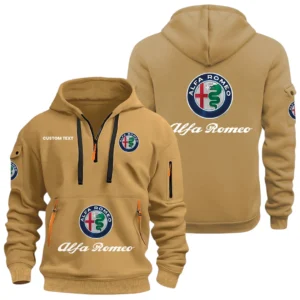 Alfa Romeo Half Zip Hoodie, Sports Hooded Multi-Pocket, Custom Name HIDI010325Y25QZ2HALR