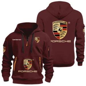 Porsche Half Zip Hoodie, Sports Hooded Multi-Pocket, Custom Name HIDI040325Y25QZ2HPOR
