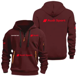 Audi Sport Half Zip Hoodie, Sports Hooded Multi-Pocket, Custom Name HIDI060325Y25QZ2HAUS