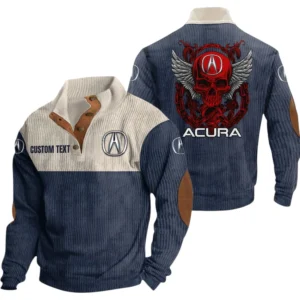 Acura Exclusive Logo Print Corduroy Sweatshirt Stand Collar Custom Name TN280625Y32RCSCT1ACU