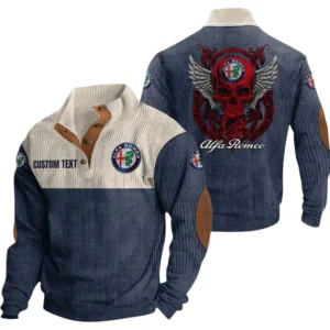 Alfa Romeo Exclusive Logo Print Corduroy Sweatshirt Stand Collar Custom Name TN280625Y32RCSCT1ALR