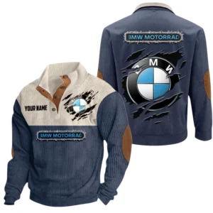 BMW Motorrad Exclusive Logo Print Corduroy Sweatshirt Stand Collar Custom Name TN280625Y32RCSCT1BMM