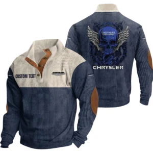 Chrysler Exclusive Logo Print Corduroy Sweatshirt Stand Collar Custom Name TN280625Y32RCSCT1CHR