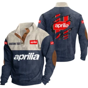 Aprilia Exclusive Logo Print Corduroy Sweatshirt Stand Collar Custom Name TN280625Y32RCSCT2APR