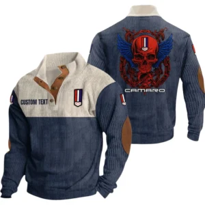 Chevrolet Camaro Exclusive Logo Print Corduroy Sweatshirt Stand Collar Custom Name TN280625Y32RCSCT2CHC