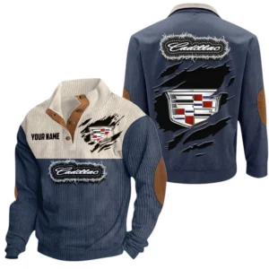 Cadillac Exclusive Logo Print Corduroy Sweatshirt Stand Collar Custom Name TN280625Y32RCSCT3CAD