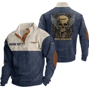 Honda Gold Wing Exclusive Logo Print Corduroy Sweatshirt Stand Collar Custom Name TN300625Y32RCSCT1HGW